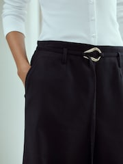 Navy N. Premium Twill Belted Wide Leg Trousers - Image 4 of 7