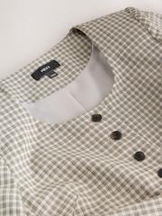 Monochrome Check Collarless Jacket - Image 6 of 7