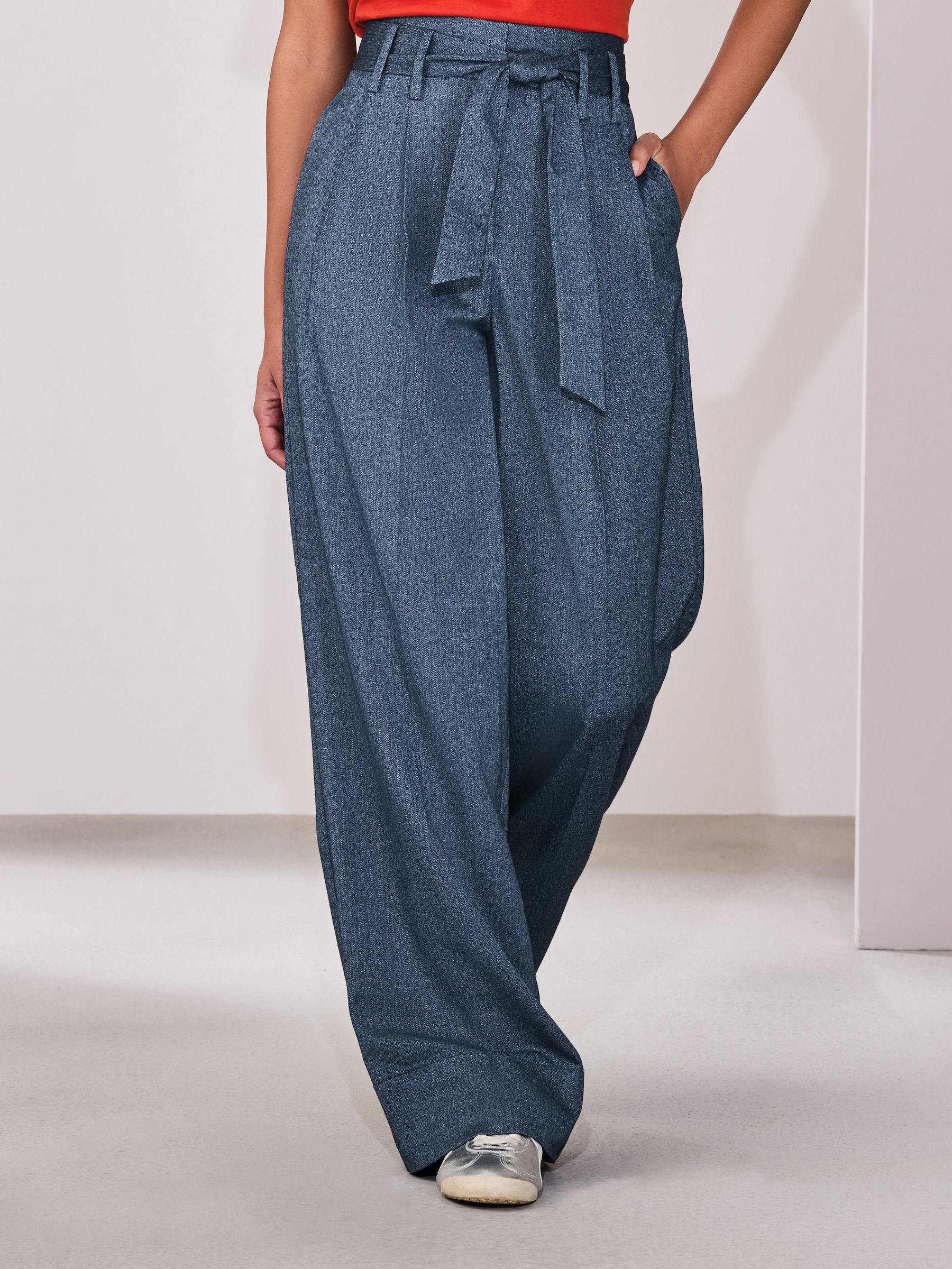Buy Denim Superwide Belted Trousers from Next Canada