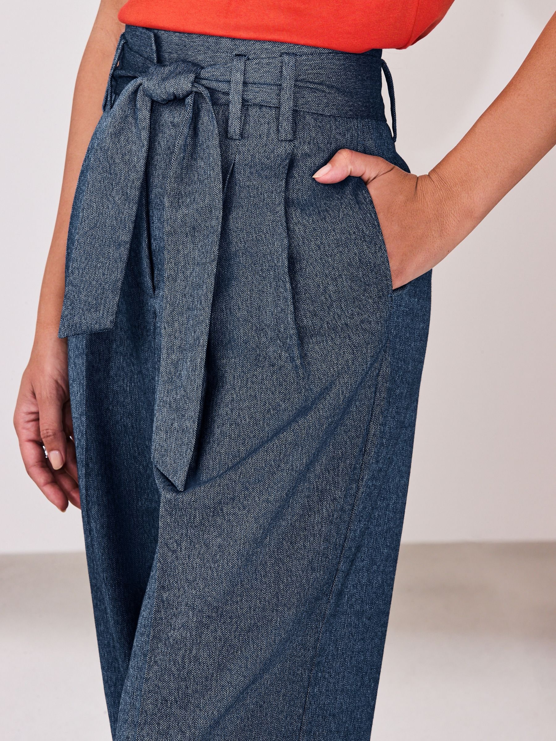 Buy Denim Look Superwide Belted Trousers from Next USA
