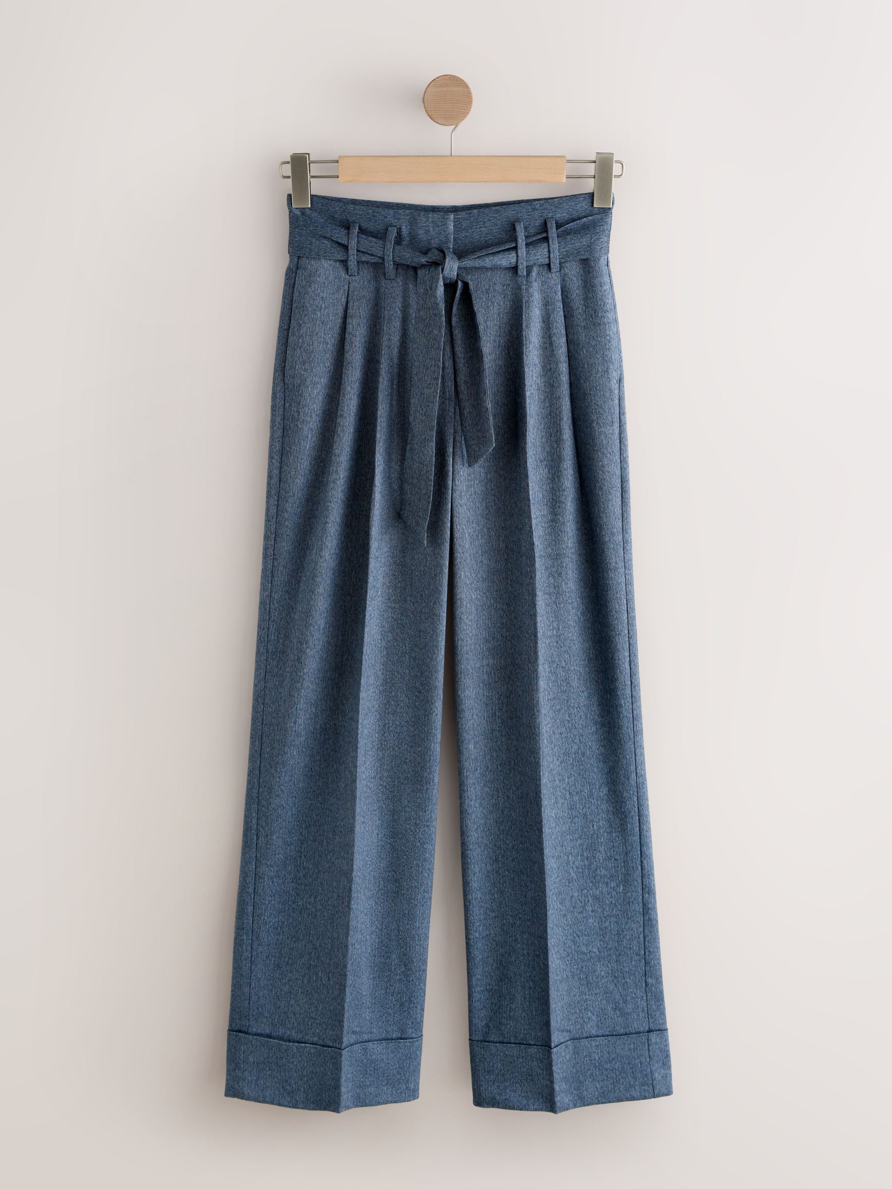 Buy Denim Look Superwide Belted Trousers from Next USA Buy Denim Look Superwide Belted Trousers from Next USA