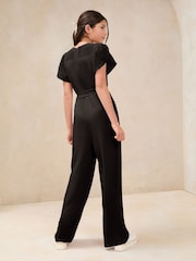 Lipsy Black Mesh Yoke Jumpsuit (5-16yrs) - Image 4 of 4