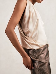 Reiss Champagne Neutral Tayah Top - Image 4 of 6
