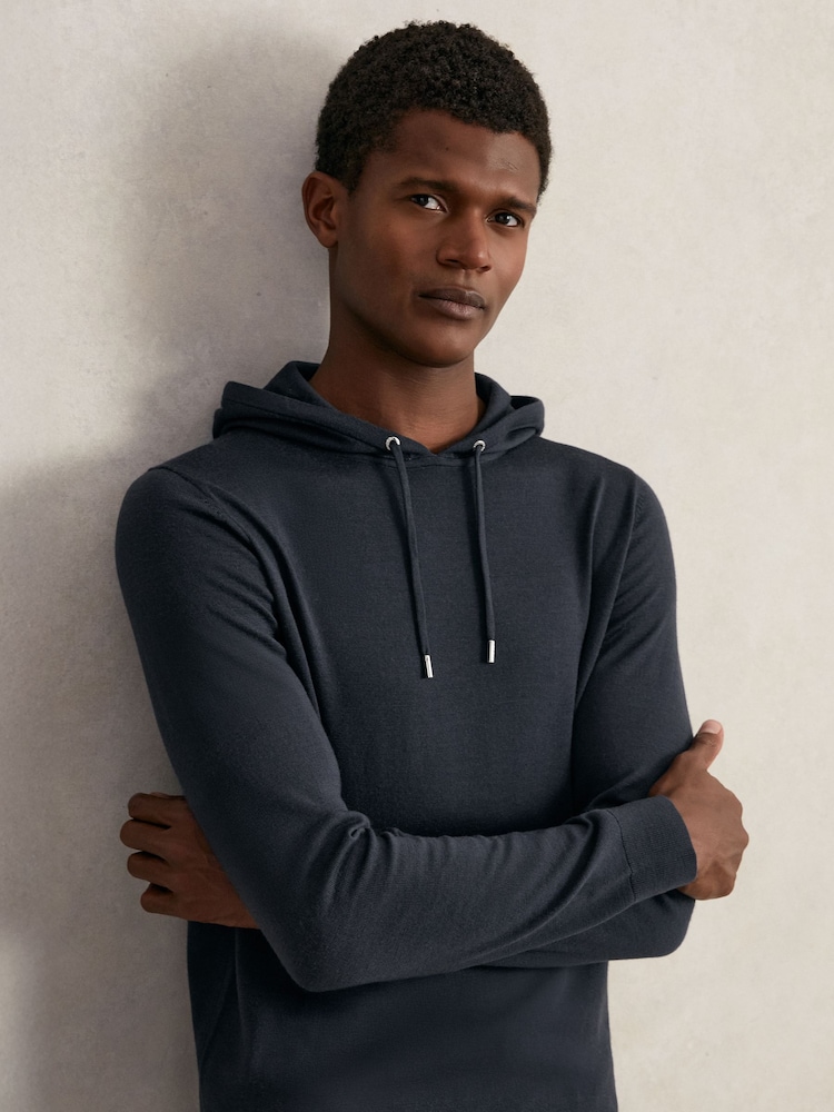 Reiss Midnight Navy Holland Hoodie - Image 1 of 6