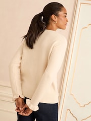 Love & Roses Ivory Tinsel Flower Cornelli Knit Jumper - Image 4 of 4