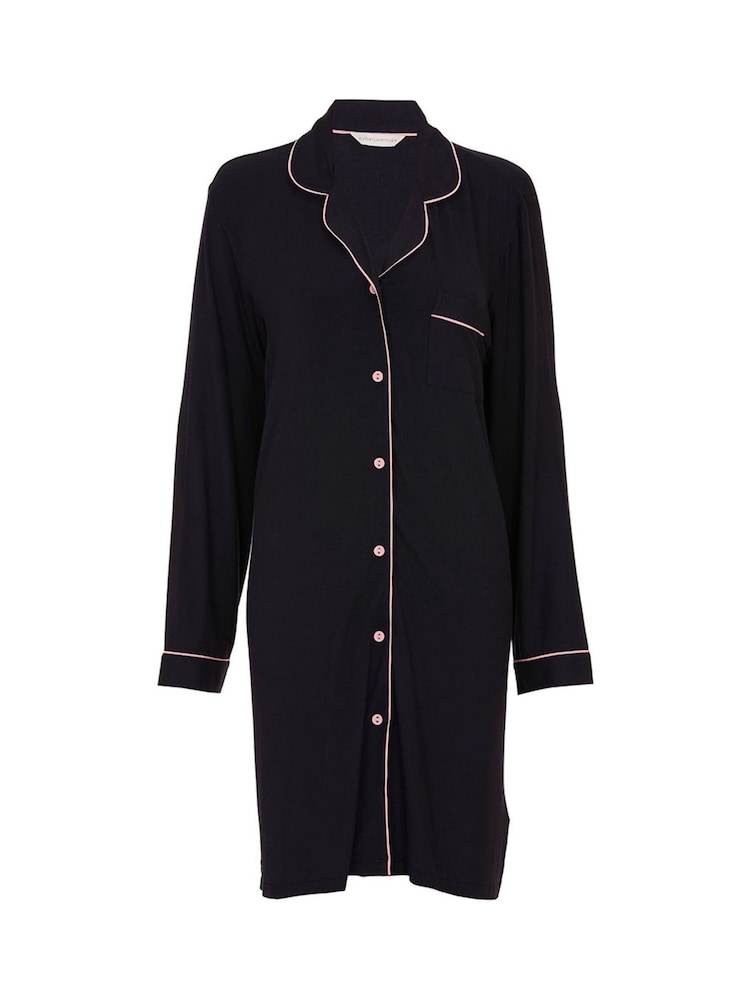 Cyberjammies Black Long Sleeve Jersey Nightshirt - Image 4 of 4