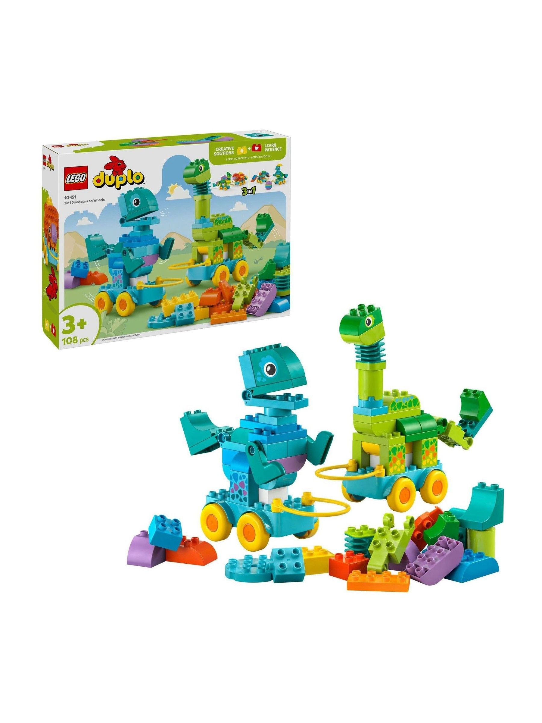 Lego Lego® Duplo® Town 3In1 Dinosaurs On Wheels Learn-Through-Play Toddler Toy 10451 Multi - Image 10