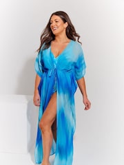 Seaspray Blue Corsica Maxi Kaftan - Image 3 of 5