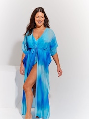Seaspray Blue Corsica Maxi Kaftan - Image 4 of 5