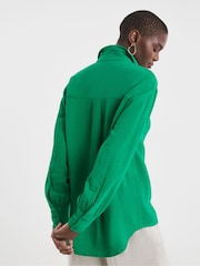 JD Williams Green 100% Cotton Relaxed Shirt - Image 2 of 4