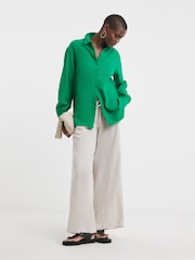 JD Williams Green 100% Cotton Relaxed Shirt - Image 3 of 4