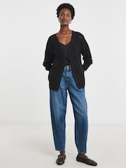 JD Williams Black Tie Front Crochet Cardigan - Image 1 of 4