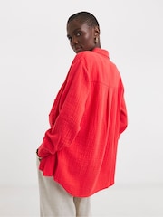 JD Williams Pink 100% Cotton Relaxed Shirt - Image 2 of 4