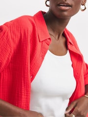 JD Williams Pink 100% Cotton Relaxed Shirt - Image 3 of 4