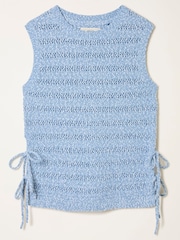 FatFace Willa Chambray Blue Knitted Tank - Image 6 of 6