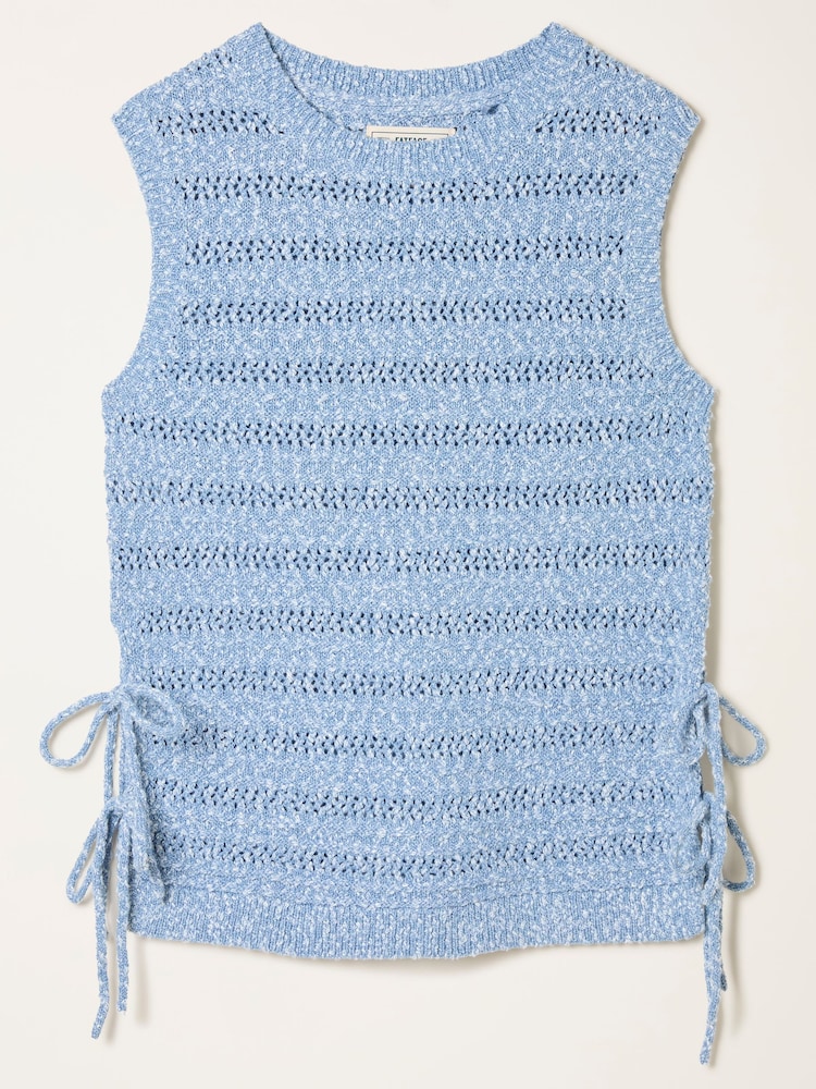 FatFace Willa Chambray Blue Knitted Tank - Image 6 of 6