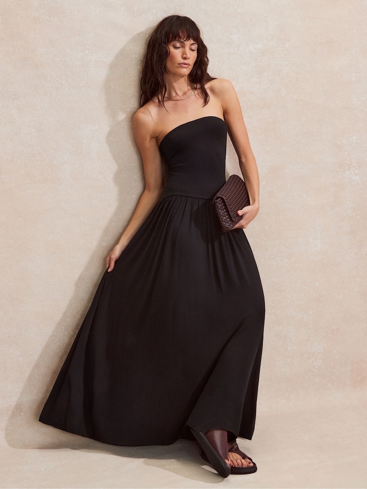 Ro&Zo Black Jersey Bandeau Dress - Image 1 of 6