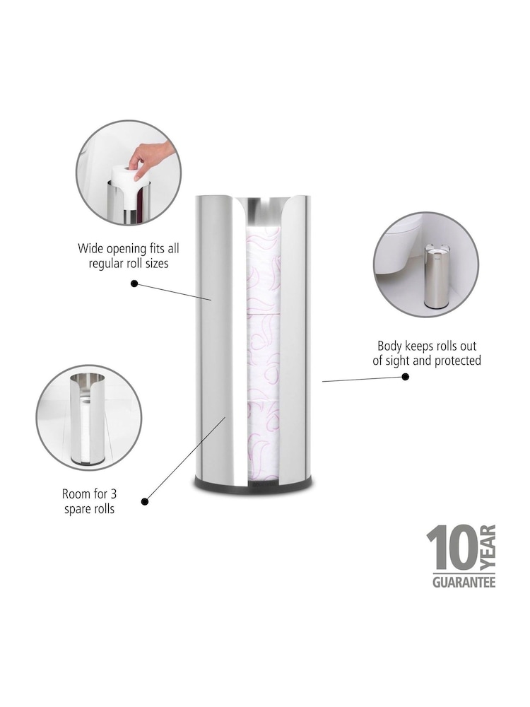 Brabantia Brilliant Steel ReNew Toilet Roll Dispenser - Image 2 of 6 Brabantia Brilliant Steel ReNew Toilet Roll Dispenser - Image 2 of 6