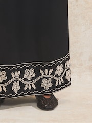 Ro&Zo Black Petite Embroidered Maxi Skirt - Image 4 of 4