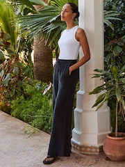 Ro&Zo Cheesecloth Wide Leg 100% Cotton Trousers - Image 1 of 6