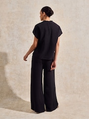 Ro&Zo Cheesecloth Wide Leg 100% Cotton Trousers - Image 6 of 6