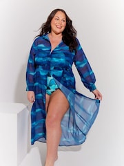 Seaspray Blue Nile Printed Maxi Shirt - Image 1 of 5