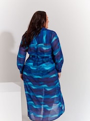 Seaspray Blue Nile Printed Maxi Shirt - Image 2 of 5