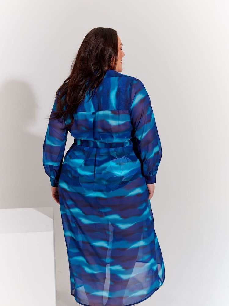 Seaspray Blue Nile Printed Maxi Shirt - Image 2 of 5