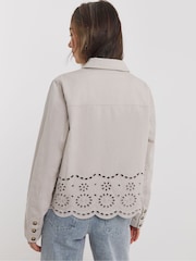 JD Williams Grey Broderie Utility Jacket - Image 2 of 4
