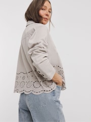 JD Williams Grey Broderie Utility Jacket - Image 3 of 4
