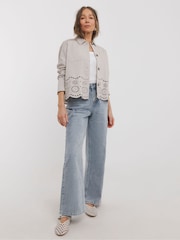 JD Williams Grey Broderie Utility Jacket - Image 4 of 4