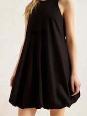 Ro&Zo Black Puffball Linen Blend Dress - Image 2 of 3