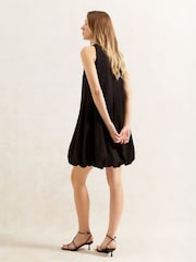 Ro&Zo Black Puffball Linen Blend Dress - Image 3 of 3