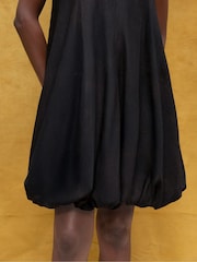 Ro&Zo Black Puffball Linen Blend Dress - Image 5 of 6