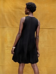 Ro&Zo Black Puffball Linen Blend Dress - Image 6 of 6
