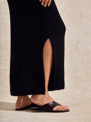 Ro&Zo Black Knit Halterneck Maxi Dress - Image 5 of 7