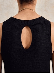 Ro&Zo Black Knit Halterneck Maxi Dress - Image 6 of 7
