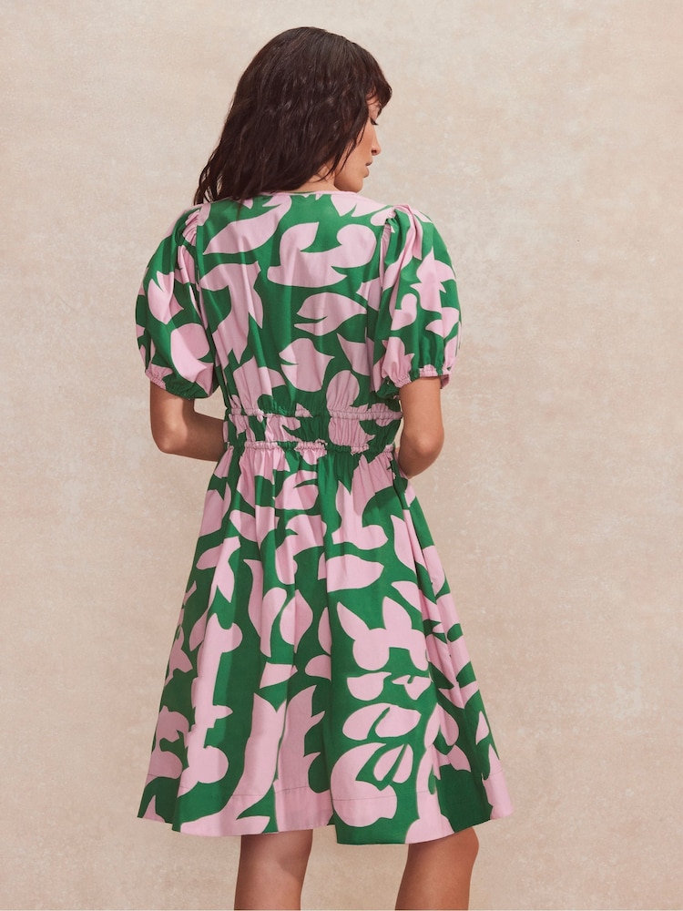 Ro&Zo Pink 100% Cotton Short Puff Sleeve Dress - Image 4 of 4