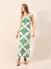 Ro&Zo Green Fan Print Square Neck Dress - Image 5 of 5