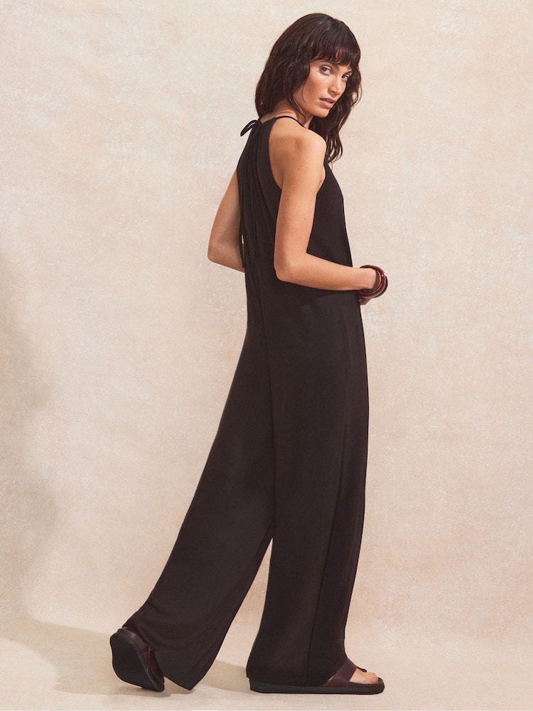 Ro&Zo Black Wide Leg Jersey Jumpsuit - Image 5 of 5