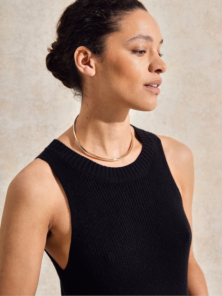Ro&Zo Black Petite Knit Halterneck Maxi Dress - Image 2 of 5