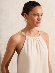 Ro&Zo Cream Petite Tie Detail Maxi Dress - Image 2 of 5