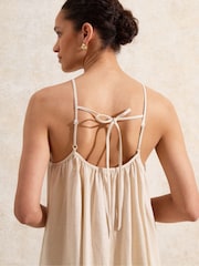 Ro&Zo Cream Petite Tie Detail Maxi Dress - Image 4 of 5