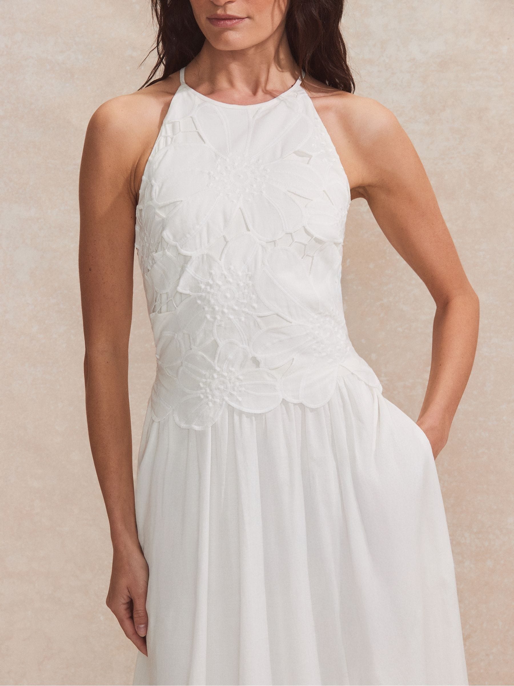 Buy Ro&Zo White 100% Cotton Marina Floral Cutwork Dress from Next
