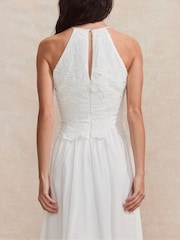 Ro&Zo White 100% Cotton Marina Floral Cutwork Dress - Image 3 of 5