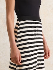 Ro&Zo Black Petite Stripe Knit Midi Dress - Image 3 of 3