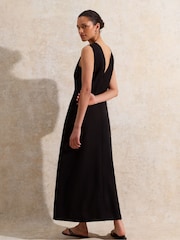 Ro&Zo Black V-Neck Blend Midi Dress - Image 2 of 5