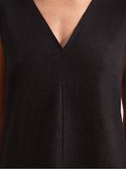 Ro&Zo Black V-Neck Blend Midi Dress - Image 3 of 5