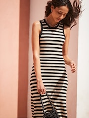 Ro&Zo Black Stripe Knit Midi Dress - Image 3 of 6