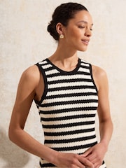 Ro&Zo Black Stripe Knit Midi Dress - Image 5 of 6